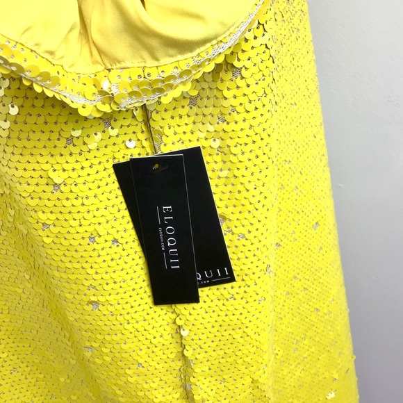 ELOQUII | Sequin Super Lemon Shift Dress - Picture 11 of 15